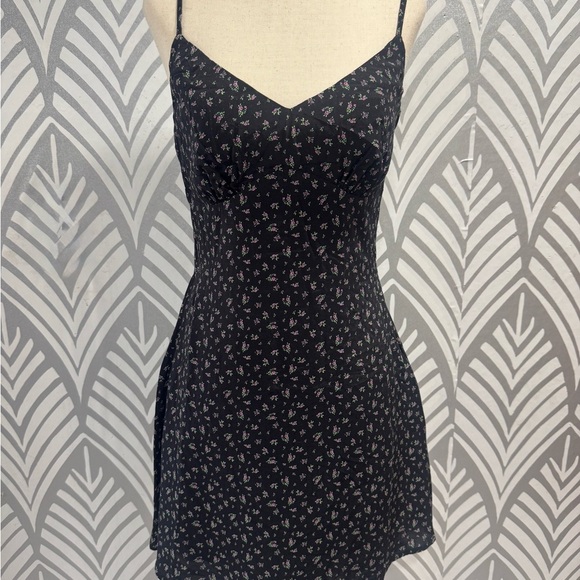 NWOT Princess Polly Black Mini Dress with Floral Design - Picture 1 of 9
